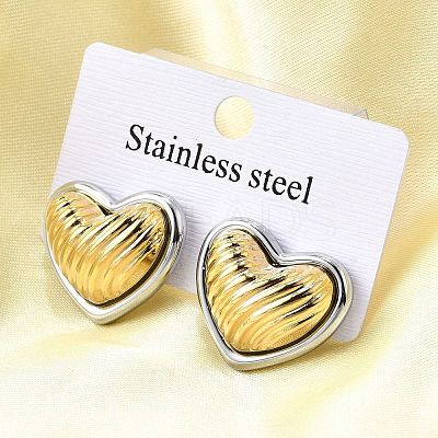 304 Stainless Steel Stud Earrings EJEW-D308-04B-PG-1