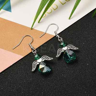 Electroplate Glass Dangle Earrings EJEW-JE04319-1