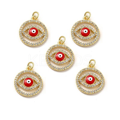 Brass Micro Pave Cubic Zirconia Pendants KK-E068-VB282-2-1