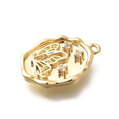 Brass Micro Pave Cubic Zirconia Pendants KK-Q035-16C-G-1