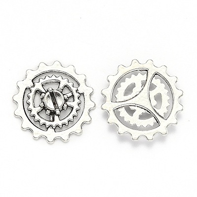Metal Alloy Steampunk Gear Charms Connectors Cog Pendants TIBEP-X0021-01AS-LF-1