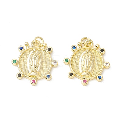 Rack Plating Brass Micro Pave Cubic Zirconia Pendants LS-KK-E278-09G-1