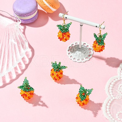 Handmade Nylon Wired Glass Beaded Pendants PALLOY-CJ00107-1