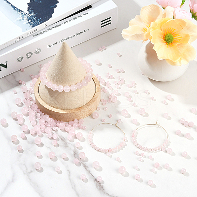 200Pcs Natural Rose Quartz Round Beads Strands G-SP0001-19A-1