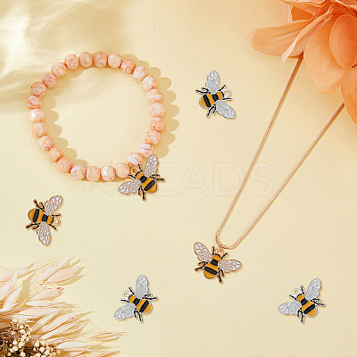 48Pcs 2 Colors Alloy Enamel Pendants ENAM-DC0001-47-1