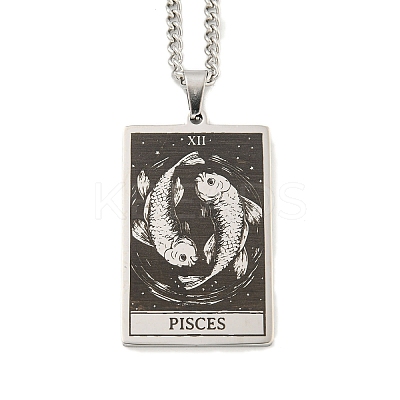 Non-Tarnish 304 Stainless Steel Tarot Pendant Necklaces NJEW-A026-01P-12-1