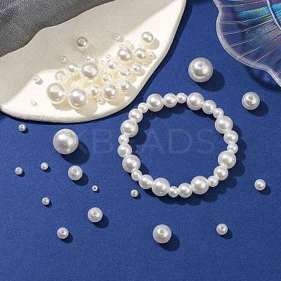 About 1173pcs ABS Plastic Imitation Pearl Beads KY-CJ0001-96-1