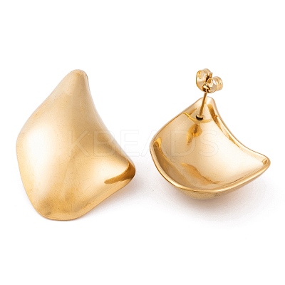 Ion Plating(IP) 304 Stainless Steel Stud Earrings for Women EJEW-L272-022G-1