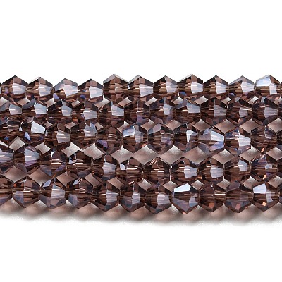 Transparent Electroplate Glass Beads Strands GLAA-F029-3mm-C05-1