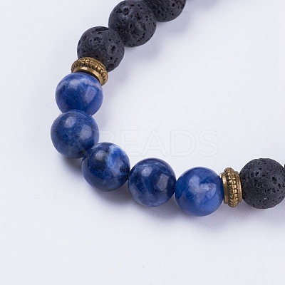 Adjustable Nylon Cord Braided Bead Bracelets BJEW-F308-57C-1