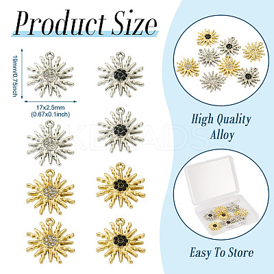 8Pcs 4 Color Alloy Pendant FIND-TA0003-31-1