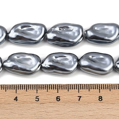 Electroplated Glass Beads Strands GLAA-H039-04C-1