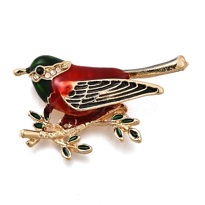 Bird Zinc Alloy Rhinstone Brooches LS-JEWB-V001-04B-1