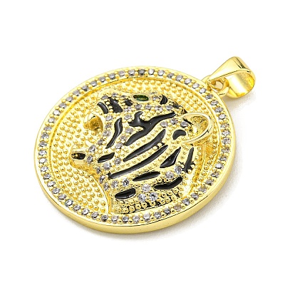 Brass Micro Pave Cubic Zirconia Pendants KK-K354-09A-G-1