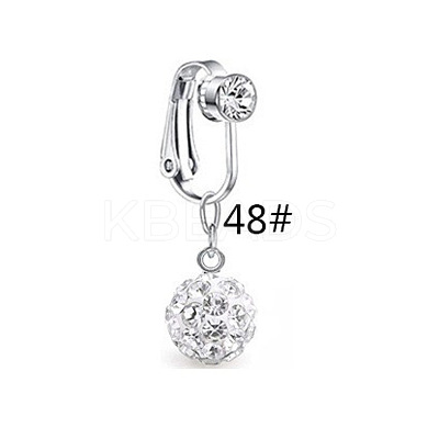 304 Stainless Steel Pave Clear Cubic Zirconia Clip on Belly Rings FS-WGD716D-01-1