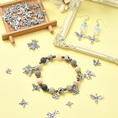 Bees Tibetan Styles Alloy Pendants for Jewelry Making Crafts FIND-YW0005-10-1