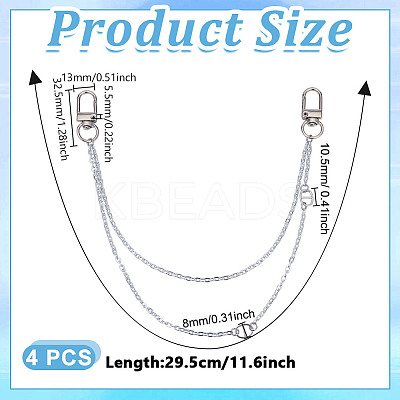 4Pcs Aluminum Cable Chain Pendant Decoration HJEW-DR00148-1