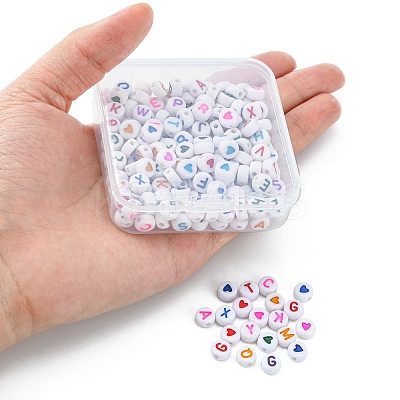 200Pcs 2 Style Opaque Acrylic Beads SACR-YW0001-47-1