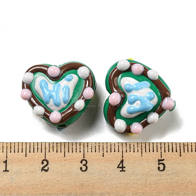 Hand Painted Acrylic with Enamel Beads MACR-D031-06C-1