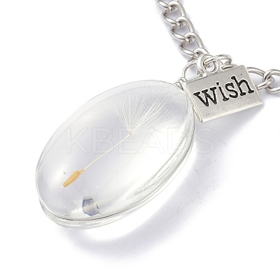 Dandelion Seed Wish Necklace for Teen Girl Women Gift NJEW-Z014-05P-1
