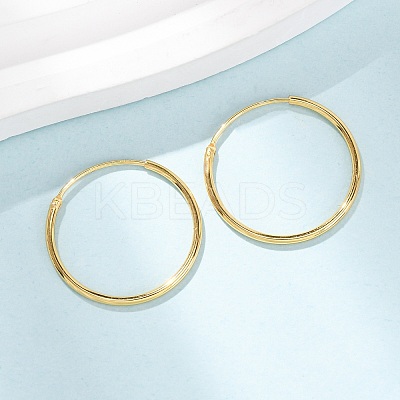 925 Sterling Silver Huggie Hoop Earrings EJEW-C179-05B-G-1