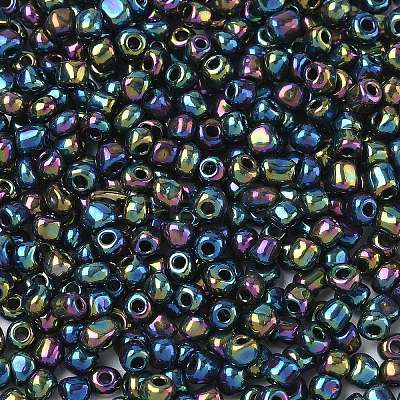 6/0 Electroplated Iris Round Glass Seed Beads X-SEED-A009-4mm-605-1