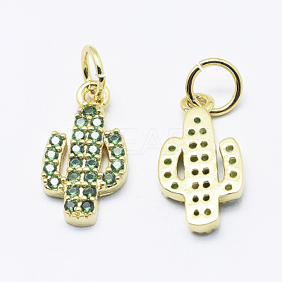 Brass Micro Pave Cubic Zirconia Charms LS-ZIRC-G130-26G-02-NR-1
