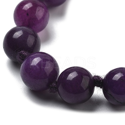 10mm Round Natural Dyed White Jade Beaded Necklaces NJEW-F327-02B-03-1