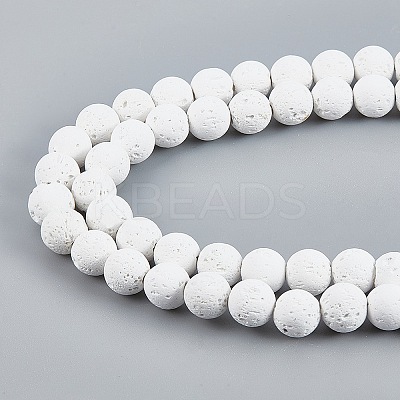 Synthetic Lava Rock Beads Strands X-G-S247-8mm-08-1-1