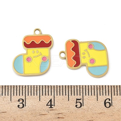 Christmas 304 Stainless Steel Enamel Pendants STAS-Z093-08T-G-1