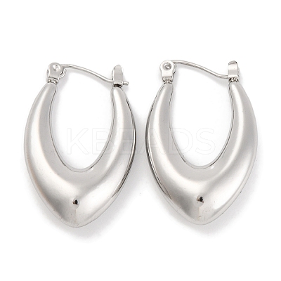 Non-Tarnish Ltter V 304 Stainless Steel Hoop Earring EJEW-H013-11P-1