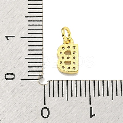 Letter Brass Micro Pave Clear Cubic Zirconia Pendants KK-K354-06G-B-1