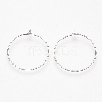 304 Stainless Steel Hoop Earring Findings X-STAS-T047-17-1