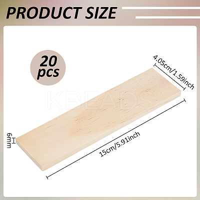 Unfinished Wood Rectangle Shape Slices LS-FIND-WH0438-002A-1