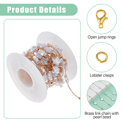 DIY Brass ABS Imitation Pearl Bead Handmade Chains Necklaces Making Kits DIY-HS0001-65C-1