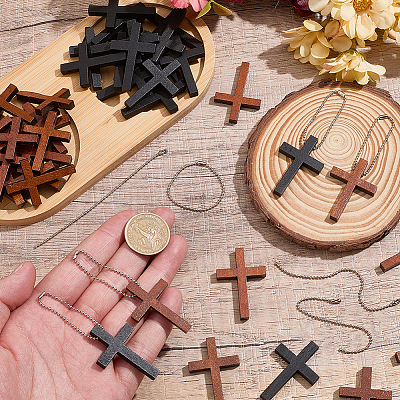 100Pcs 2 Styles Dyed Wood Pendants FIND-BM0001-13-1
