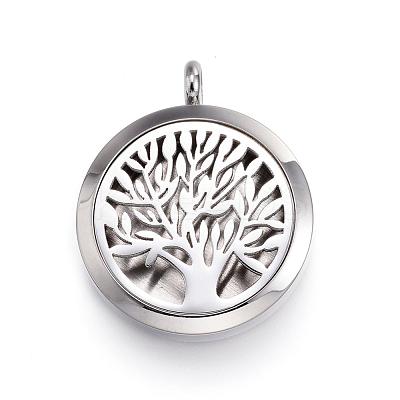 316 Surgical Stainless Steel Diffuser Locket Pendants STAS-H342-89P-1