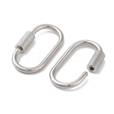 Non-Tarnish 304 Stainless Steel Screw Carabiner Lock Charms STAS-K192-01P-1