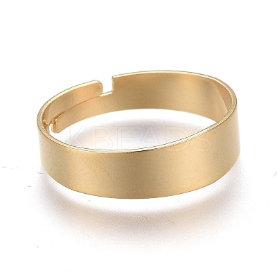 Adjustable 201 Stainless Steel Plain Band Rings STAS-P249-26A-G-1