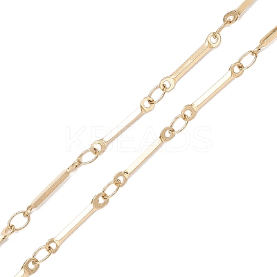 304 Stainless Steel Flat Bar Link Chain Necklace Making AJEW-JB01348-01-1