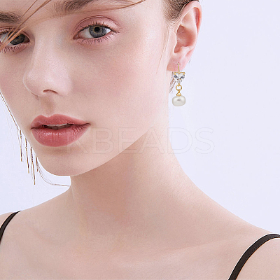12Pcs 2 Colors Brass Glass Rhinestone Stud Earrings Findings KK-DC0003-24-1