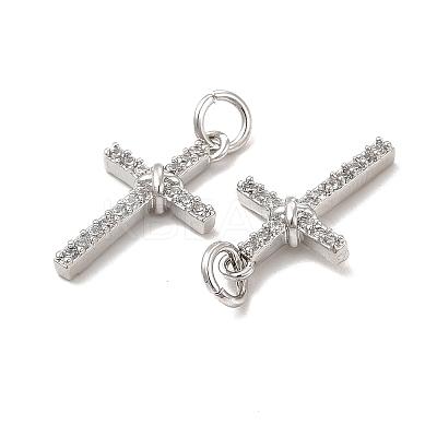 Brass Micro Pave Cubic Zirconia Pendants KK-E068-VB251-1