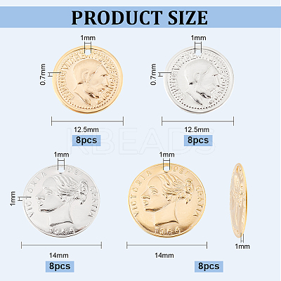 32Pcs 4 Style Brass Charms KK-BC0009-53-1