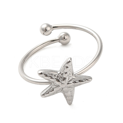 Non-Tarnish 304 Stainless Steel Open Cuff Ring RJEW-M167-08A-P-1