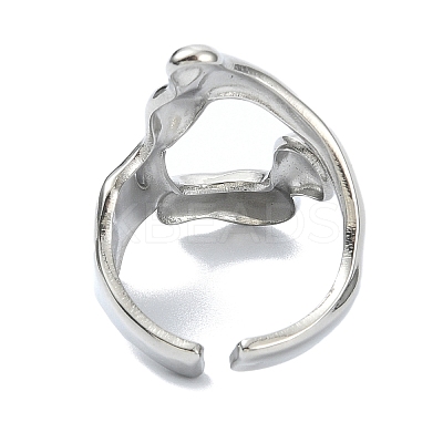 304 Stainless Steel Cuff Rings for Women RJEW-M019-05P-1
