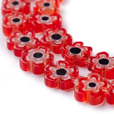 Handmade Millefiori Glass Bead Strands LAMP-J035-8mm-07-1