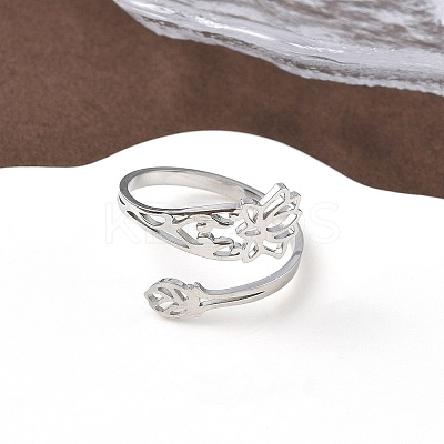 304 Stainless Steel Cuff Rings for Women LS-RJEW-F195-01P-1
