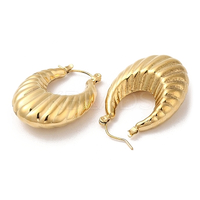 Ion Plating(IP) 304 Stainless Steel Thick Hoop Earrings EJEW-Z022-07G-1