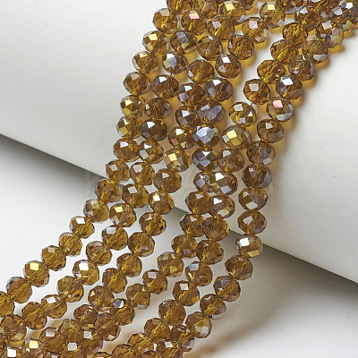 Electroplate Transparent Glass Beads Strands EGLA-A034-T4mm-H07-1