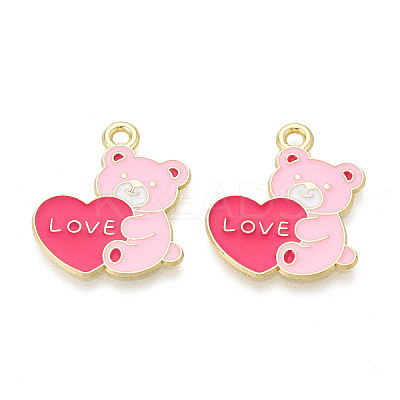 Valentine's Day Alloy Enamel Pendants ENAM-T023-16B-1
